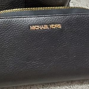 Michael Kors black pebbled leather wallet